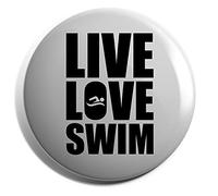 Hippowarehouse Live Love Swim Badge Various Sizes 38mm 50mm 75mm