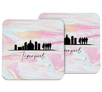 Hippowarehouse Liverpool printed coaster gloss finish durable backing 9cm x 9cm 2 pack