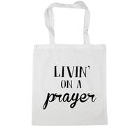 Hippowarehouse Livin' on a prayer Tote Shopping Gym Beach Bag 42cm x38cm, 10 litres