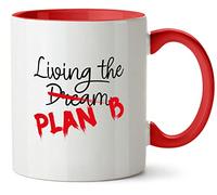 Hippowarehouse Living The Dream, Plan b Printed Mug Various Colour Options Ceramic Cup Kitchenware 11oz