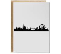Hippowarehouse London Skyline Birthday Card A5 Personalised with envelope for him for her Funny Cards for Men and Women Blank inside option