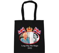 Hippowarehouse Long May She Reign Queen Elizabeth Jubilee Tote Shopping Gym Beach Bag 42cm x38cm, 10 litres