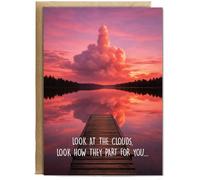 Hippowarehouse Look at the clouds look how they part for you Personalised Card A6 with envelope for him for her Funny Cards for Men and Women Blank inside option