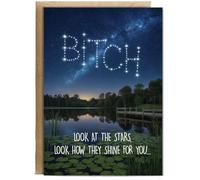 Hippowarehouse Look at the stars bitch Personalised Card A6 with envelope for him for her Funny Cards for Men and Women Blank inside option