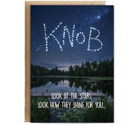 Hippowarehouse Look at the stars knob Personalised Card A6 with envelope for him for her Funny Cards for Men and Women Blank inside option