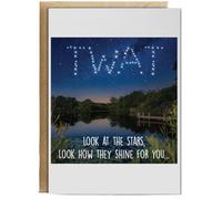 Hippowarehouse Look at the stars mug design Personalised Card A6 with envelope for him for her Funny Cards for Men and Women Blank inside option