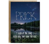 Hippowarehouse Look at the stars prick Personalised Card A6 with envelope for him for her Funny Cards for Men and Women Blank inside option