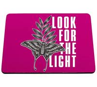 Hippowarehouse Look for the light - moth ferns fireflies printed mouse mat pad accessory black rubber base 240mm x 190mm x 60mm