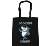 Hippowarehouse Looking sharp - shark Tote Shopping Gym Beach Bag 42cm x38cm, 10 litres
