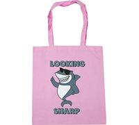 Hippowarehouse Looking sharp - shark Tote Shopping Gym Beach Bag 42cm x38cm, 10 litres