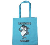 Hippowarehouse Looking sharp - shark Tote Shopping Gym Beach Bag 42cm x38cm, 10 litres