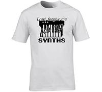 Hippowarehouse Lord, Forgive Me for My Synths. Unisex Short Sleeve t-Shirt (Specific Size Guide in Description) White