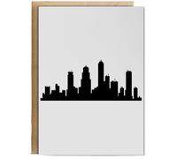 Hippowarehouse Los Angeles Skyline Personalised Card A6 with envelope for him for her Funny Cards for Men and Women Blank inside option