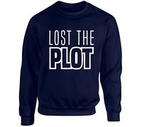 Hippowarehouse Lost The Plot Unisex Jumper Sweatshirt Pullover (Specific Size Guide in Description) Navy Blue