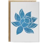 Hippowarehouse Lotus flower - Glitter Personalised Card A6 with envelope for him for her Funny Cards for Men and Women Blank inside option