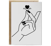 Hippowarehouse Love heart click fingers Personalised Card A6 with envelope for him for her Funny Cards for Men and Women Blank inside option