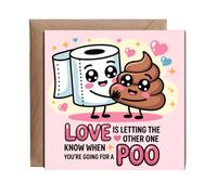Hippowarehouse Love is letting the other one know when you're going for a poo Personalised Card. 15cm x 15cm with envelope for him for her Funny Cards for Men and Women Blank inside option