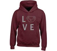 Hippowarehouse Love Koalas Kids Children's Unisex Hoodie Hooded top Maroon