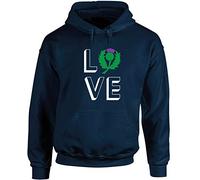 Hippowarehouse Love Scottish Thistle Unisex Hoodie Hooded top (Specific Size Guide in Description) Navy Blue