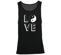 Hippowarehouse Love Yin Yang Vest Scoop Sleeve Unisex Tank top Black