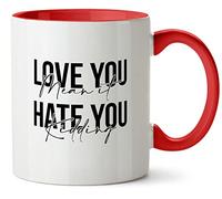 Hippowarehouse Love You Mean it, Hate You Kidding Printed Mug Various Colour Options Ceramic Cup Kitchenware 11oz