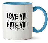 Hippowarehouse Love You Mean it, Hate You Kidding Printed Mug Various Colour Options Ceramic Cup Kitchenware 11oz
