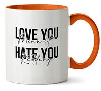 Hippowarehouse Love You Mean it, Hate You Kidding Printed Mug Various Colour Options Ceramic Cup Kitchenware 11oz