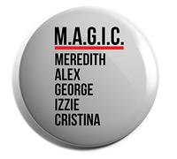 Hippowarehouse M.A.G.I.C. - Meredith, Alex, George, Izzie, Cristina Badge Pin 25mm