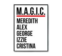 Hippowarehouse M.A.G.I.C. - Meredith, Alex, George, Izzie, Cristina Printed Poster A3 Wall Art Design Classroom Room Gym Office DÃƒ©cor