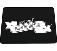 Hippowarehouse Mad About Musical Theatre printed mouse mat pad accessory black rubber base 240mm x 190mm x 60mm