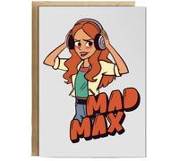 Hippowarehouse Mad max running up that hill headphones Personalised Card A5 with envelope for him for her Funny Cards for Men and Women Blank inside option