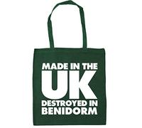 Hippowarehouse Made in the UK Destroyed in Benidorm Tote Shopping Gym Beach Bag 42cm x38cm, 10 litres