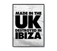 Hippowarehouse Made in the UK Destroyed in Ibiza Printed Poster A2 Wall Art Design Classroom Room Gym Office Décor