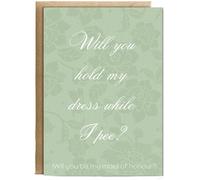 Hippowarehouse maid of honour will you hold my dress while i pee Personalised Card A5 with envelope for him for her Funny Cards for Men and Women Blank inside option