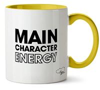 Hippowarehouse Main Character Energy Printed Mug Various Colour Options Ceramic Cup Kitchenware 11oz