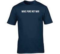 Hippowarehouse Make Puns not war Unisex Short Sleeve t-Shirt (Specific Size Guide in Description) Navy Blue