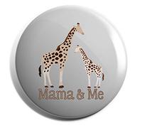 Hippowarehouse Mama and me giraffe Badge Various Sizes 38mm 50mm 75mm
