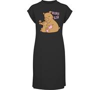 Hippowarehouse Mama Bear Illustration t-Shirt Dress Women's Adults Nightie Nightdress Black
