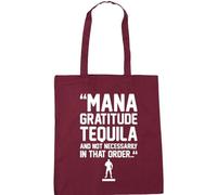 Hippowarehouse Mana. Gratitude. Tequila.And not necessarily in that order. Tote Shopping Gym Beach Bag 42cm x38cm, 10 litres