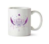 Hippowarehouse Mandala Lotus Moon Boho Soft Calm Girl Energy Printed Mug Various Colour Options Ceramic Cup Kitchenware 11oz