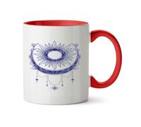 Hippowarehouse Mandala Sun and Moon Crescent Boho Soft Calm Girl Energy Printed Mug Various Colour Options Ceramic Cup Kitchenware 11oz
