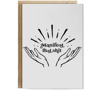 Hippowarehouse manifest that shit Birthday Card A5 Personalised with envelope for him for her Funny Cards for Men and Women Blank inside option