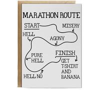Hippowarehouse Marathon route Birthday Card A5 Personalised with envelope for him for her Funny Cards for Men and Women Blank inside option