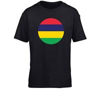 Hippowarehouse Mauritius Flag Kids Children's Short Sleeve t-Shirt Black