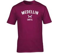 Hippowarehouse Medellin Cartel Pablo Escobar Unisex Short Sleeve t-Shirt (Specific Size Guide in Description) Maroon