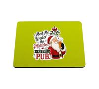 Hippowarehouse Meet me under the mistletoe at the pub printed mouse mat pad accessory black rubber base 240mm x 190mm x 60mm