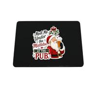 Hippowarehouse Meet me under the mistletoe at the pub printed mouse mat pad accessory black rubber base 240mm x 190mm x 60mm