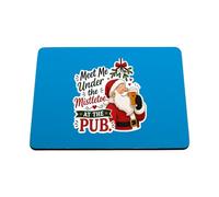 Hippowarehouse Meet me under the mistletoe at the pub printed mouse mat pad accessory black rubber base 240mm x 190mm x 60mm