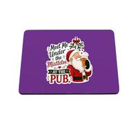 Hippowarehouse Meet me under the mistletoe at the pub printed mouse mat pad accessory black rubber base 240mm x 190mm x 60mm