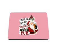 Hippowarehouse Meet me under the mistletoe at the pub printed mouse mat pad accessory black rubber base 240mm x 190mm x 60mm
